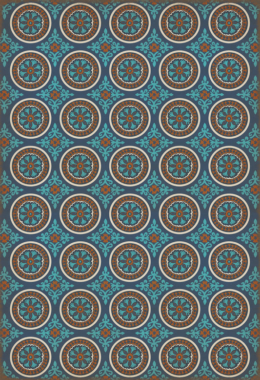 Pattern 43 Samadi 96x140 Vintage Vinyl Floorcloth