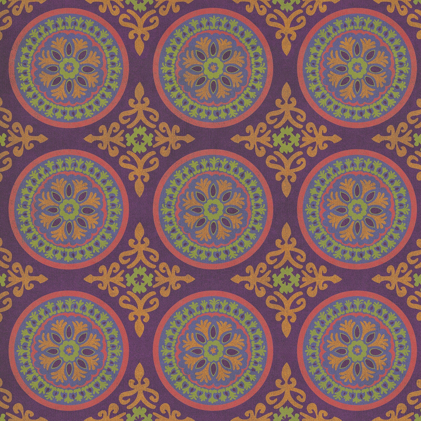 Pattern 43 Samsara 48x48 Vintage Vinyl Floorcloth