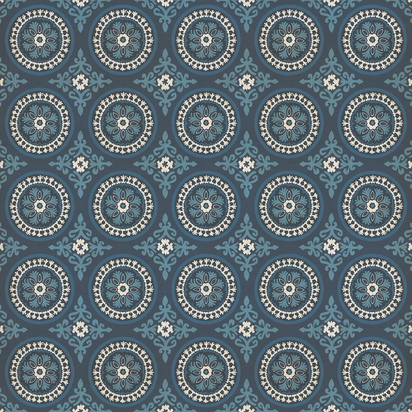 Pattern 43 Zen 96x96 Vintage Vinyl Floorcloth