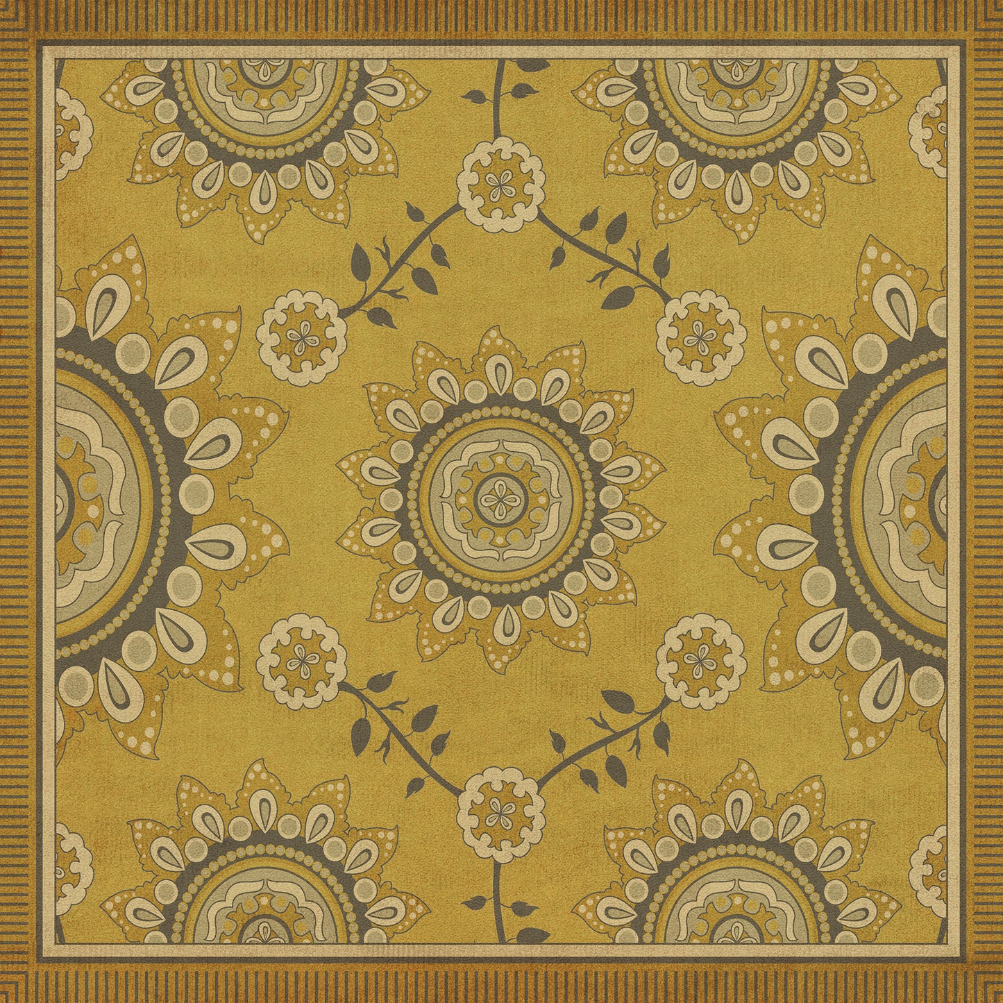 Pattern 44 Holein 36x36 Vintage Vinyl Floorcloth
