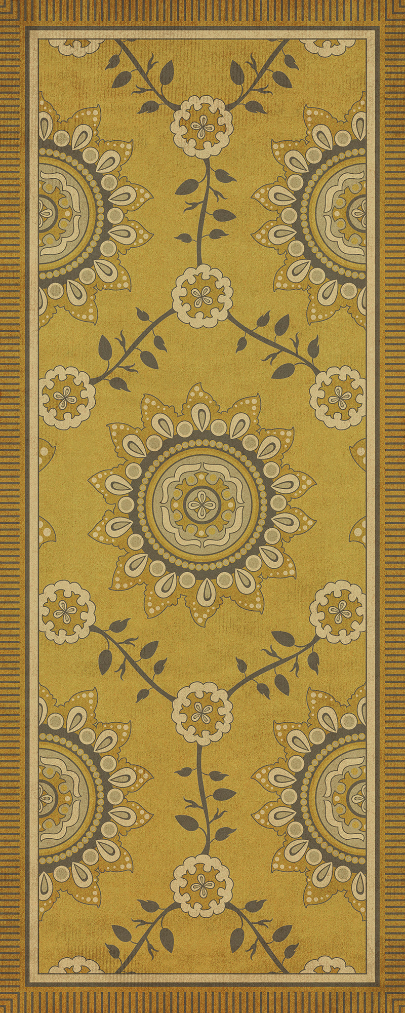 Pattern 44 Holein 36x90 Vintage Vinyl Floorcloth