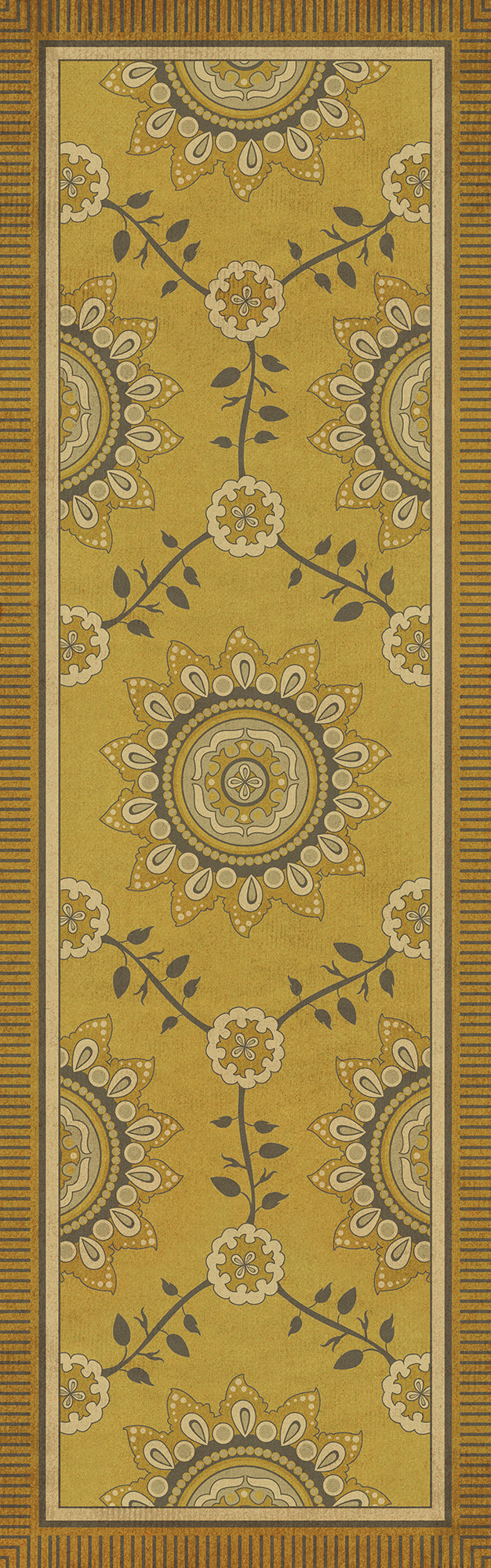 Pattern 44 Holein 36x115 Vintage Vinyl Floorcloth