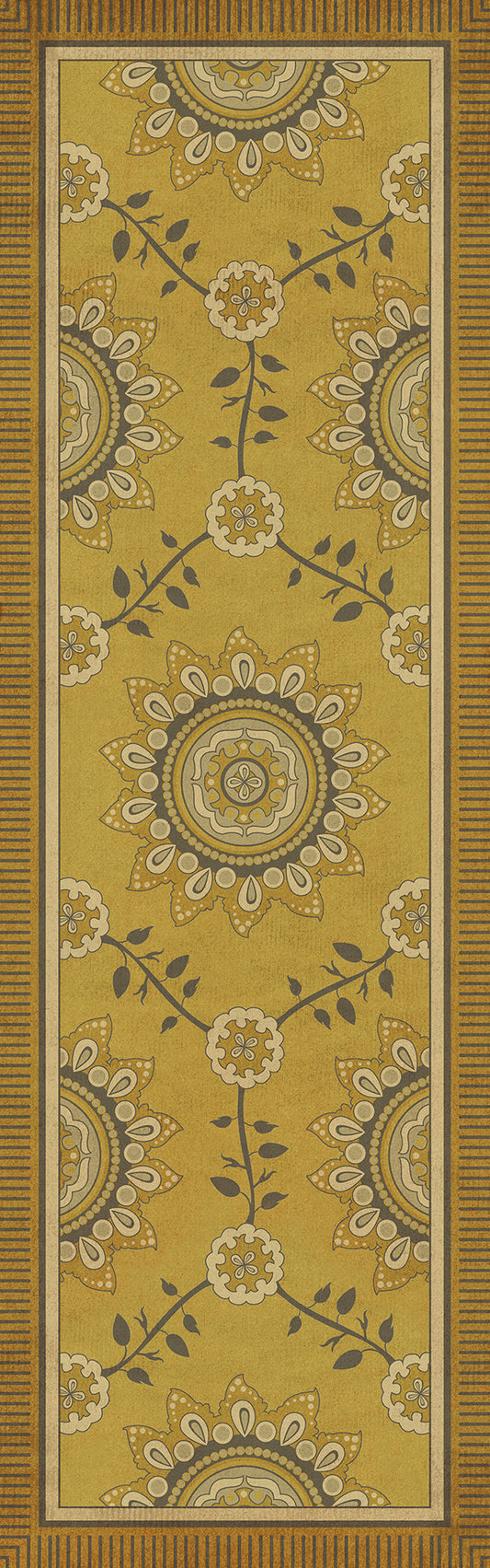 Pattern 44 Holein 36x115 Vintage Vinyl Floorcloth