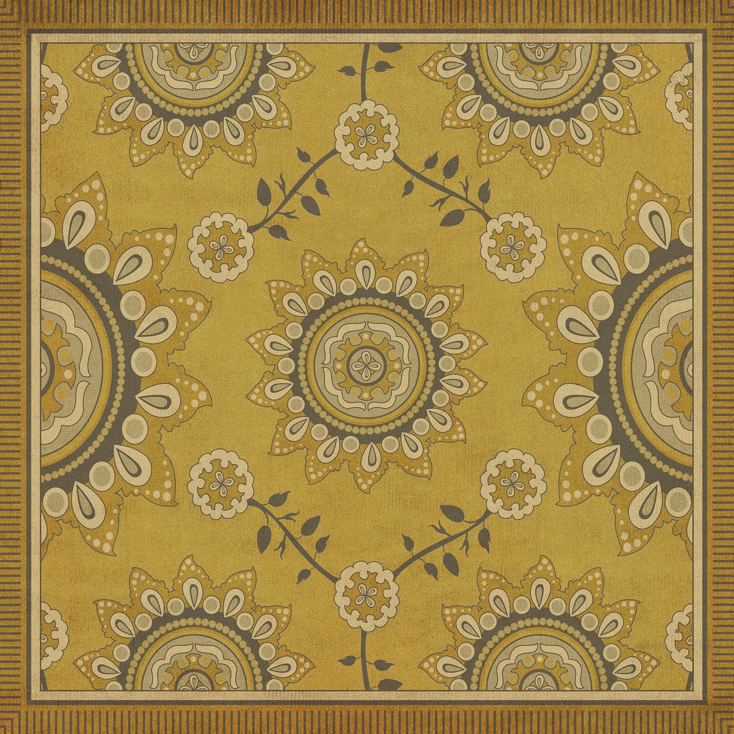 Pattern 44 Holein 48x48 Vintage Vinyl Floorcloth