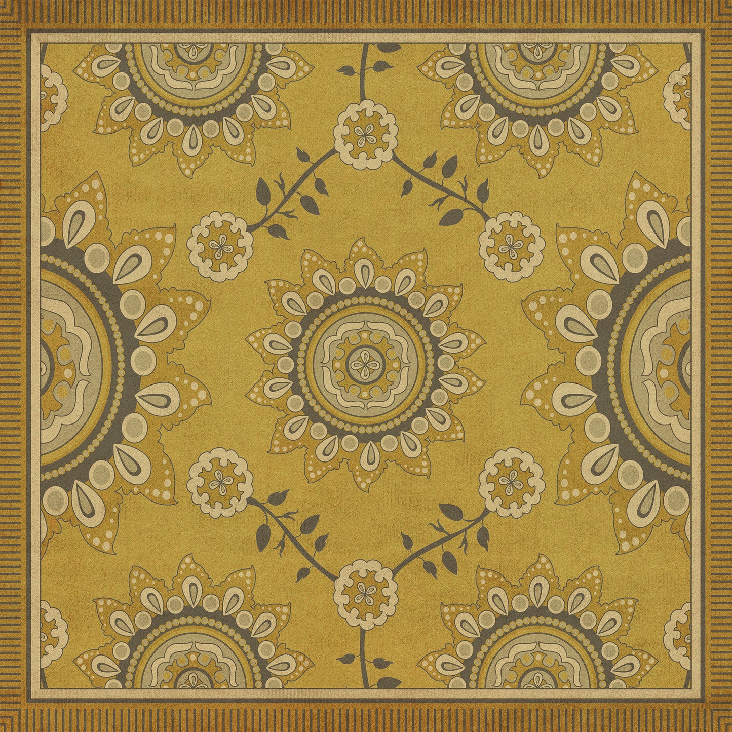Pattern 44 Holein 60x60 Vintage Vinyl Floorcloth