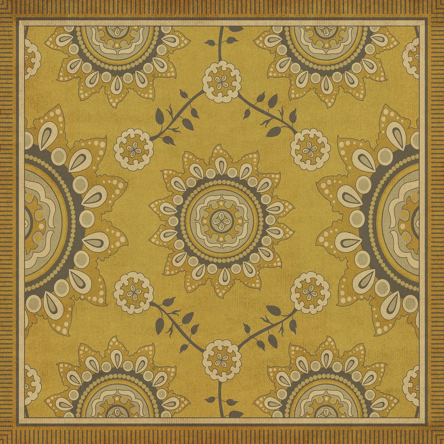 Pattern 44 Holein 72x72 Vintage Vinyl Floorcloth