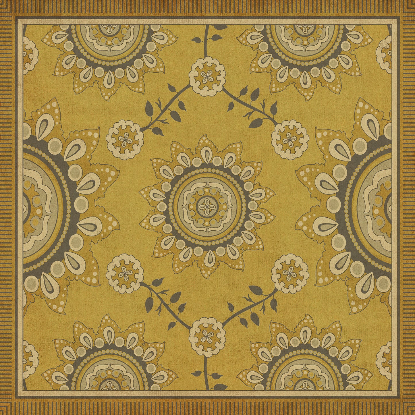 Pattern 44 Holein 96x96 Vintage Vinyl Floorcloth