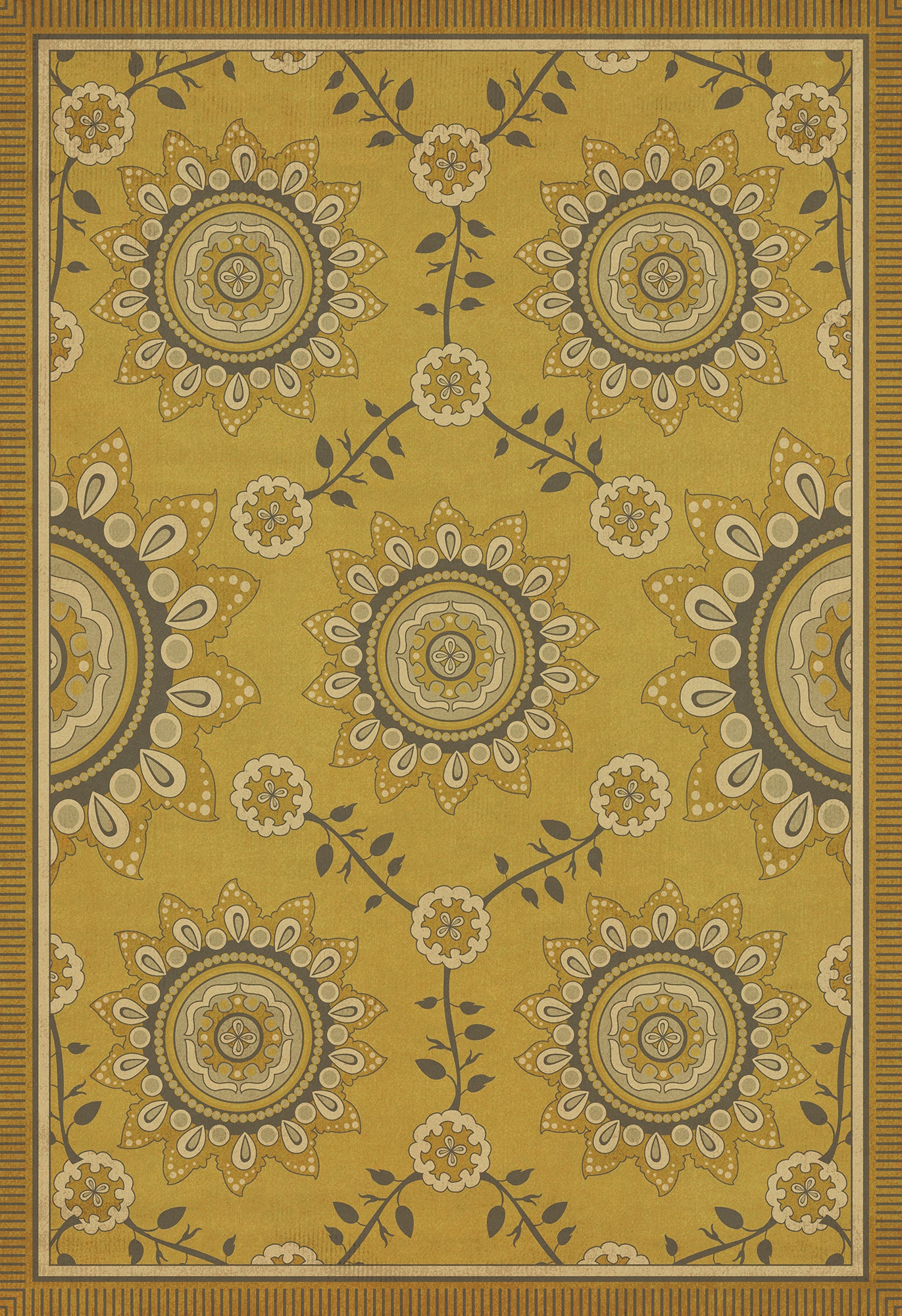 Pattern 44 Holein 96x140 Vintage Vinyl Floorcloth
