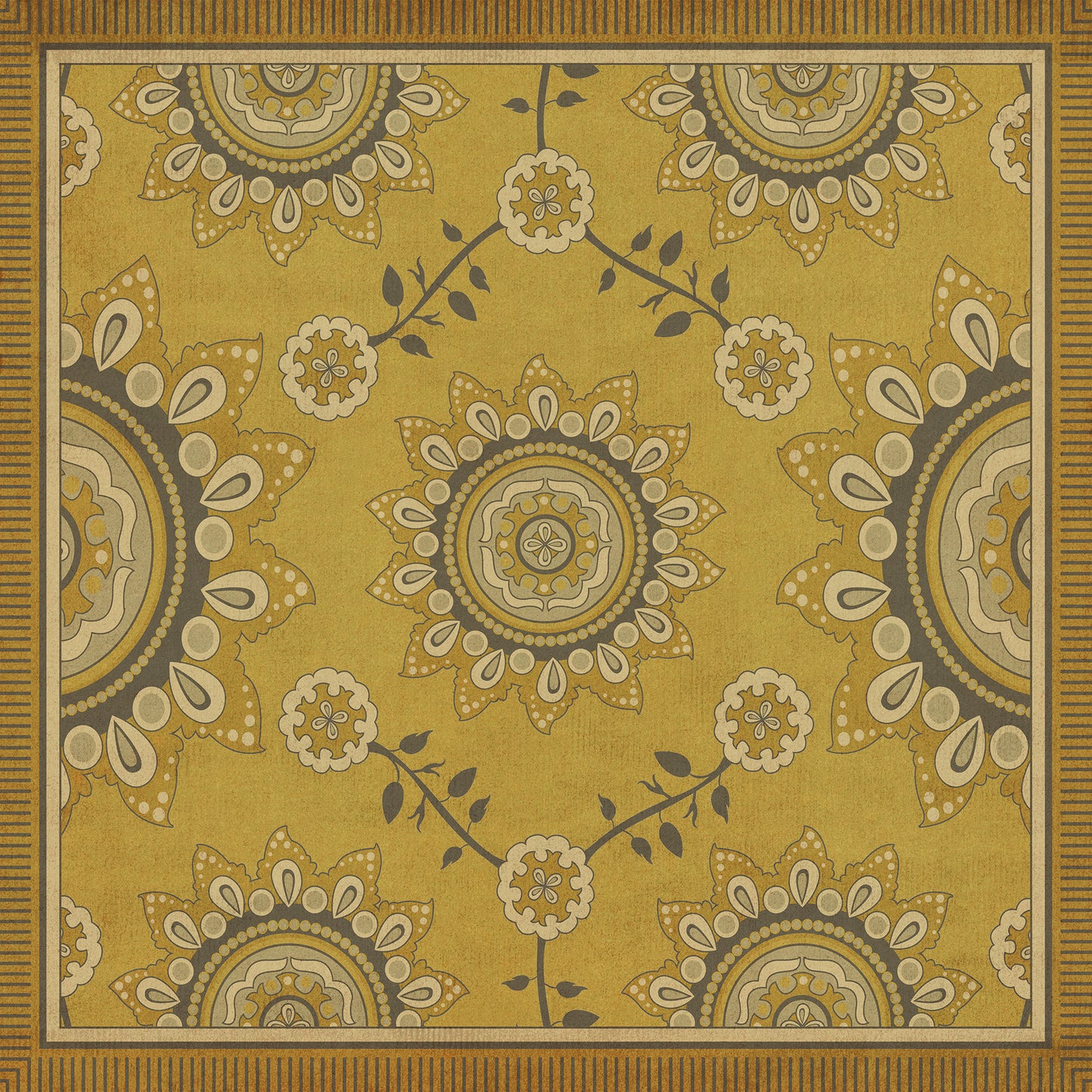 Pattern 44 Holein 120x120 Vintage Vinyl Floorcloth