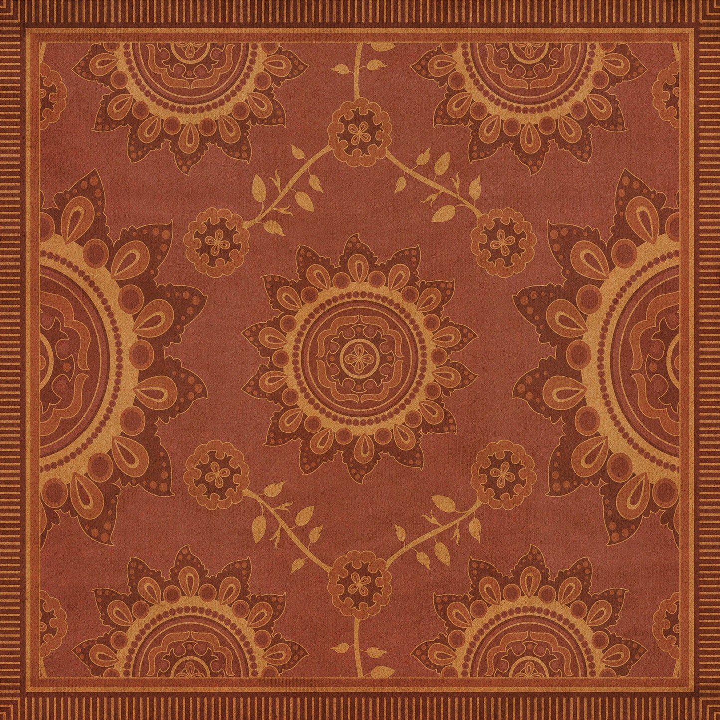 Pattern 44 Parisian 96x96 Vintage Vinyl Floorcloth