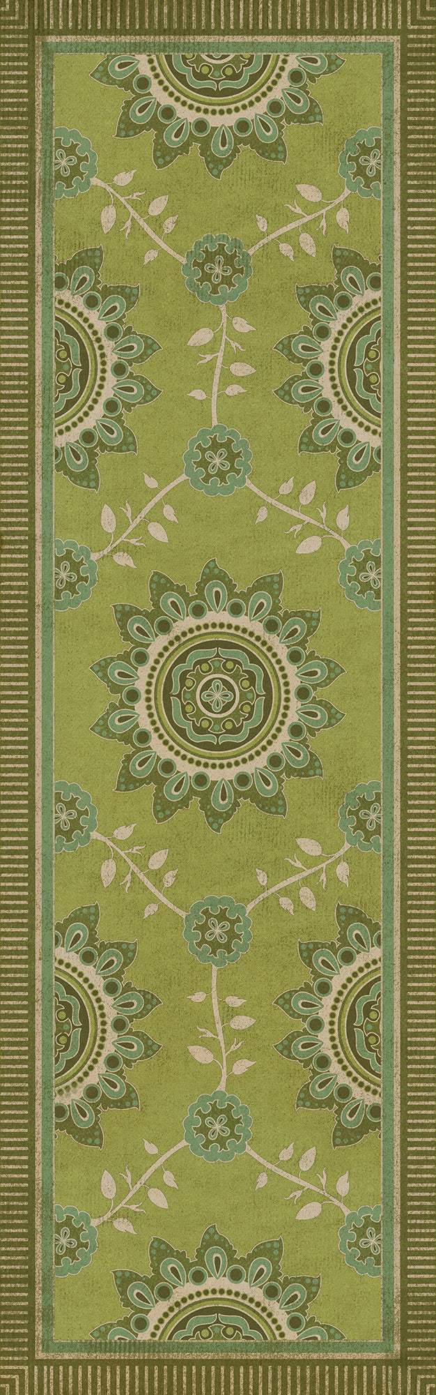 Pattern 44 Sashiko 36x115 Vintage Vinyl Floorcloth