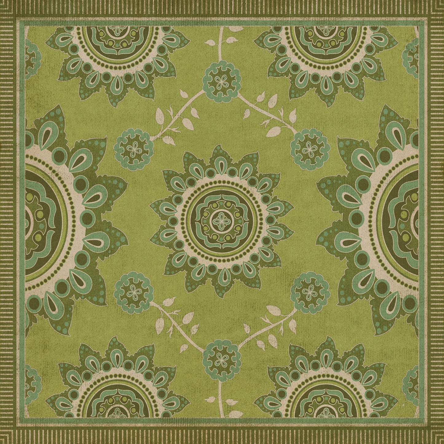 Pattern 44 Sashiko 60x60 Vintage Vinyl Floorcloth