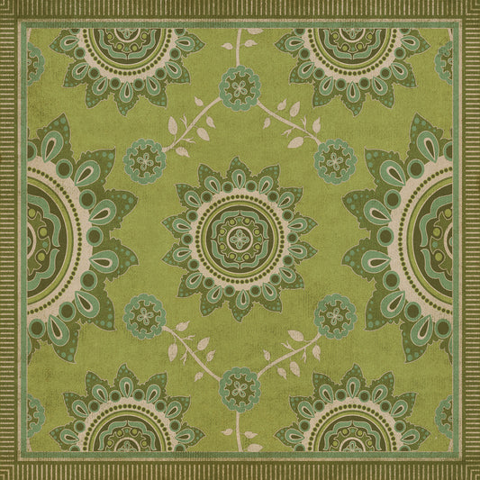 Pattern 44 Sashiko 60x60 Vintage Vinyl Floorcloth