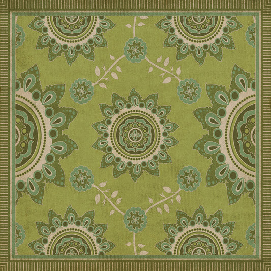 Pattern 44 Sashiko 96x96 Vintage Vinyl Floorcloth