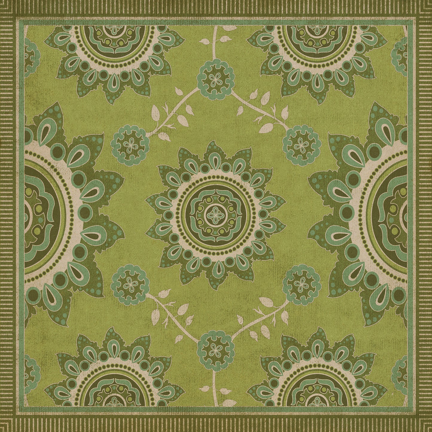 Pattern 44 Sashiko 120x120 Vintage Vinyl Floorcloth