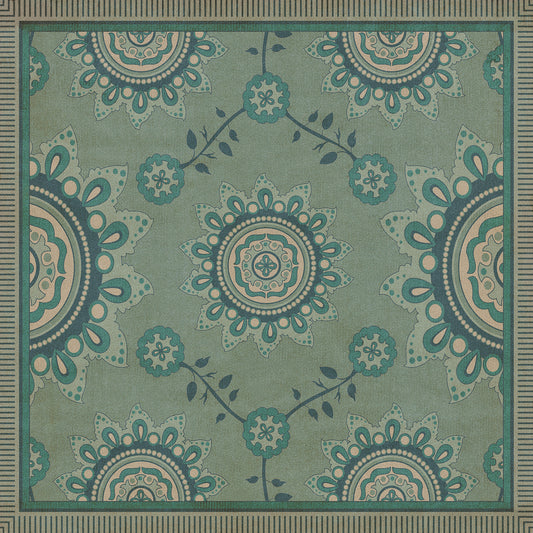 Pattern 44 Shisha 36x36 Vintage Vinyl Floorcloth