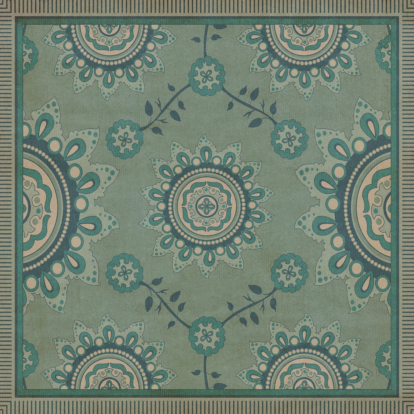 Pattern 44 Shisha 60x60 Vintage Vinyl Floorcloth