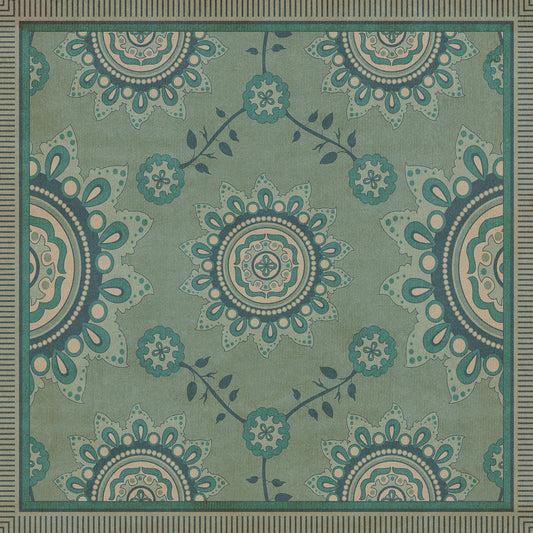 Pattern 44 Shisha 72x72 Vintage Vinyl Floorcloth
