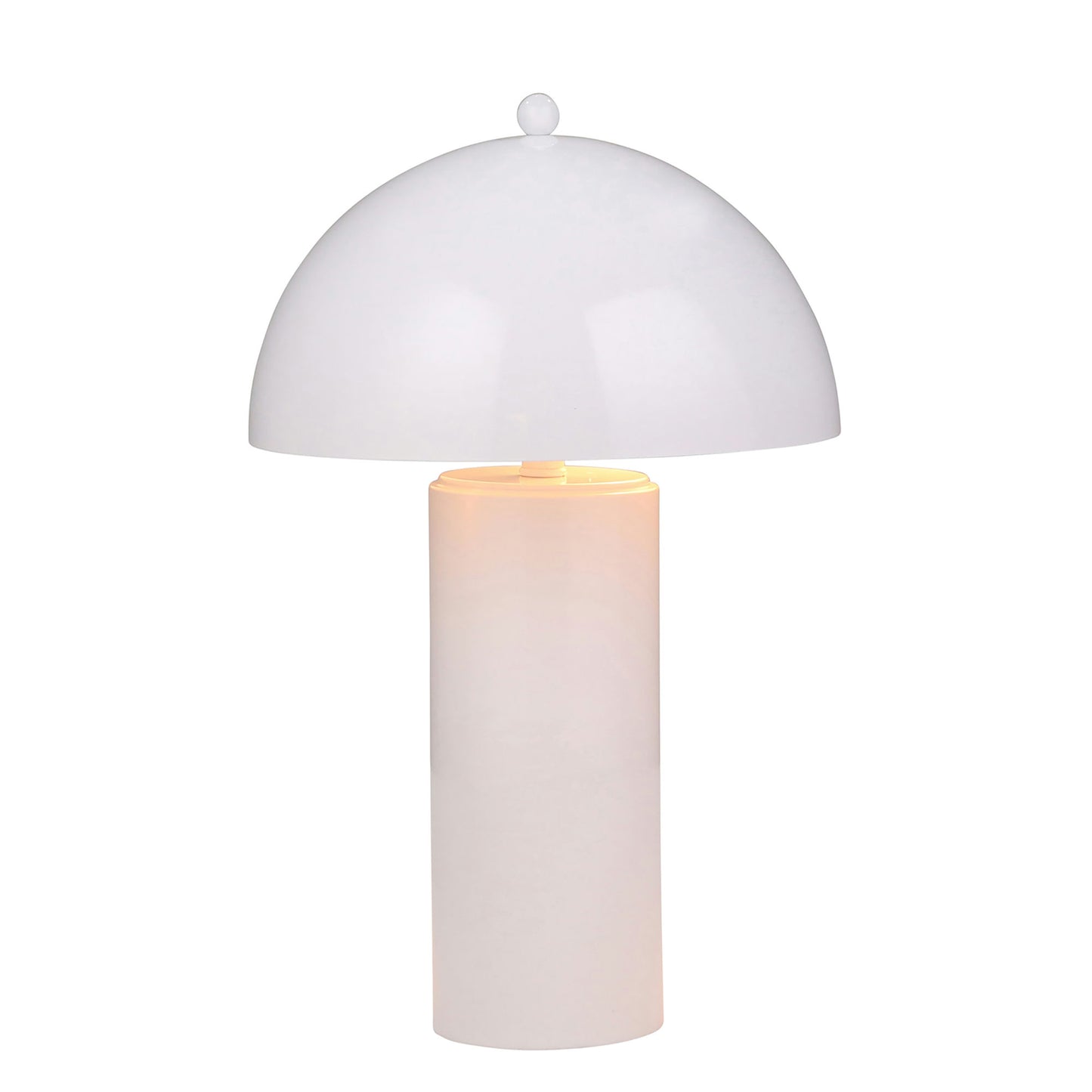 Metal 22" Dome Table Lamp, White