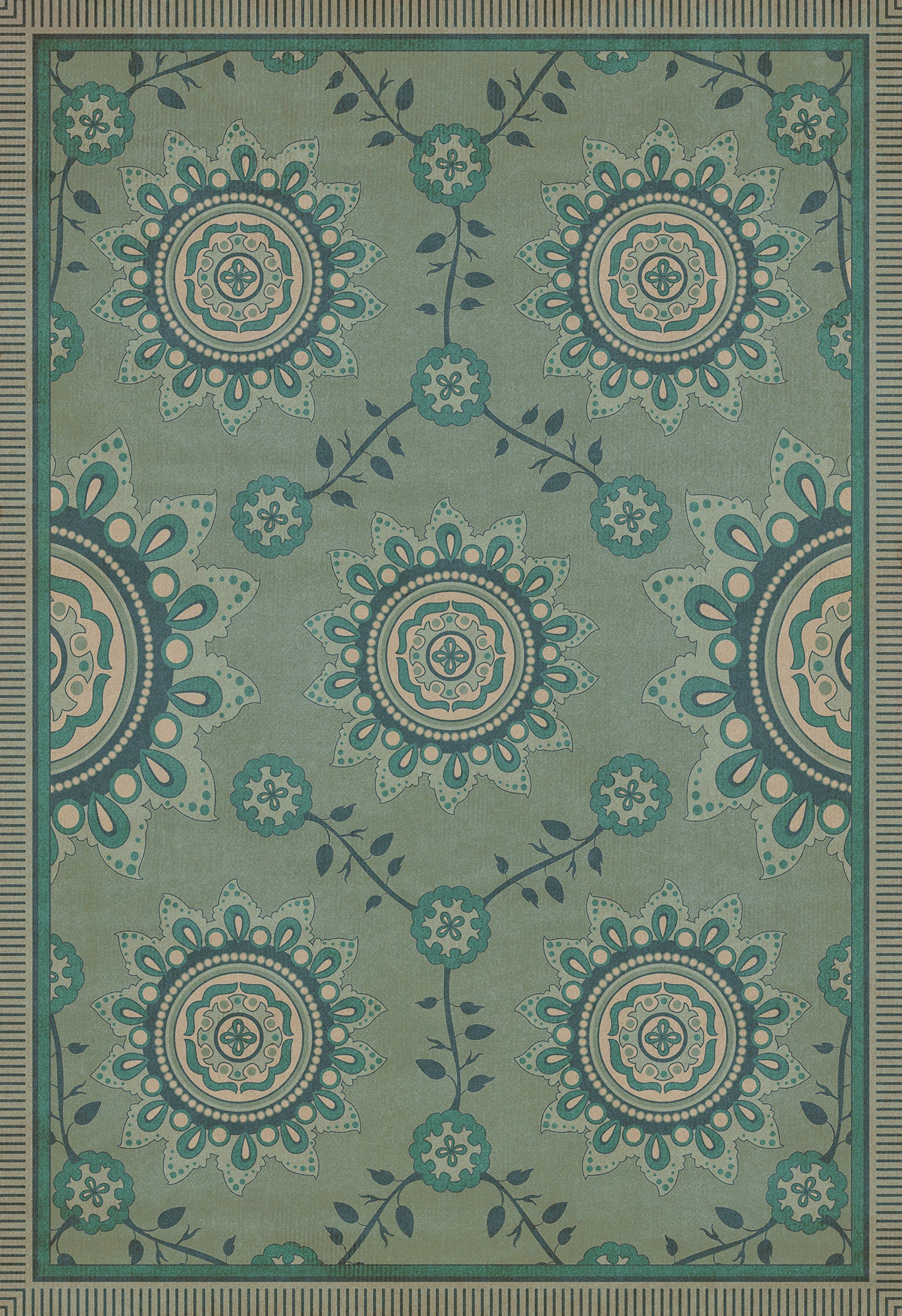 Pattern 44 Shisha 96x140 Vintage Vinyl Floorcloth