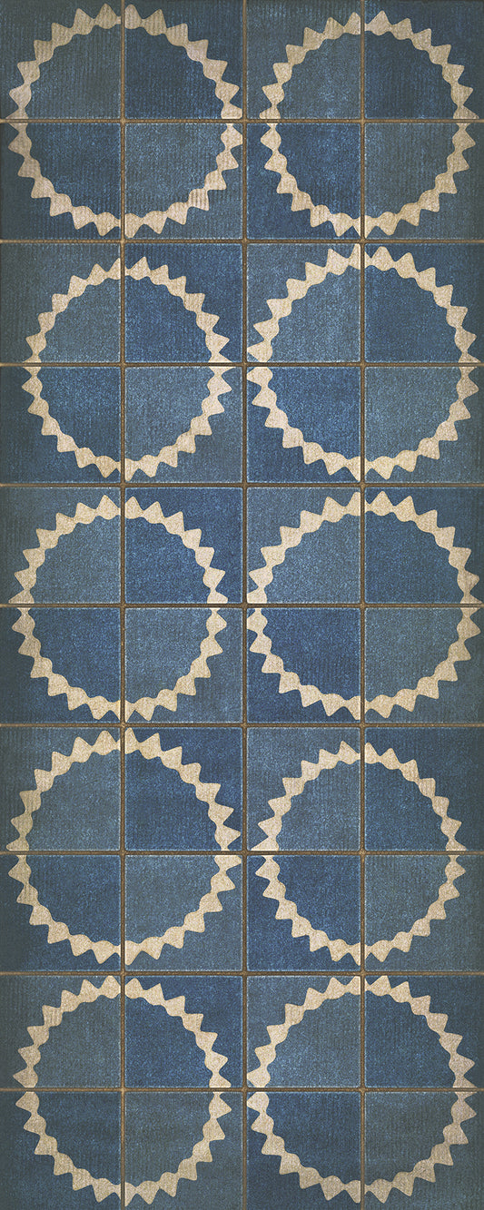 Pattern 46 Empty Spaces Between the Stars 36x90 Vintage Vinyl Floorcloth