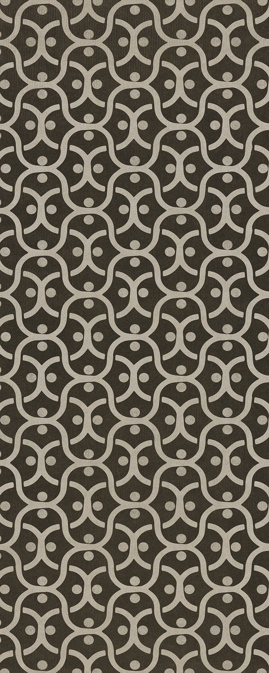 Pattern 47 Black Russian 36x90 Vintage Vinyl Floorcloth