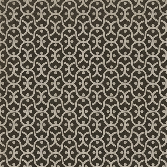 Pattern 47 Black Russian 48x48 Vintage Vinyl Floorcloth