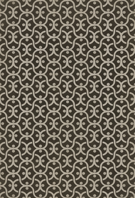Pattern 47 Black Russian 96x140 Vintage Vinyl Floorcloth