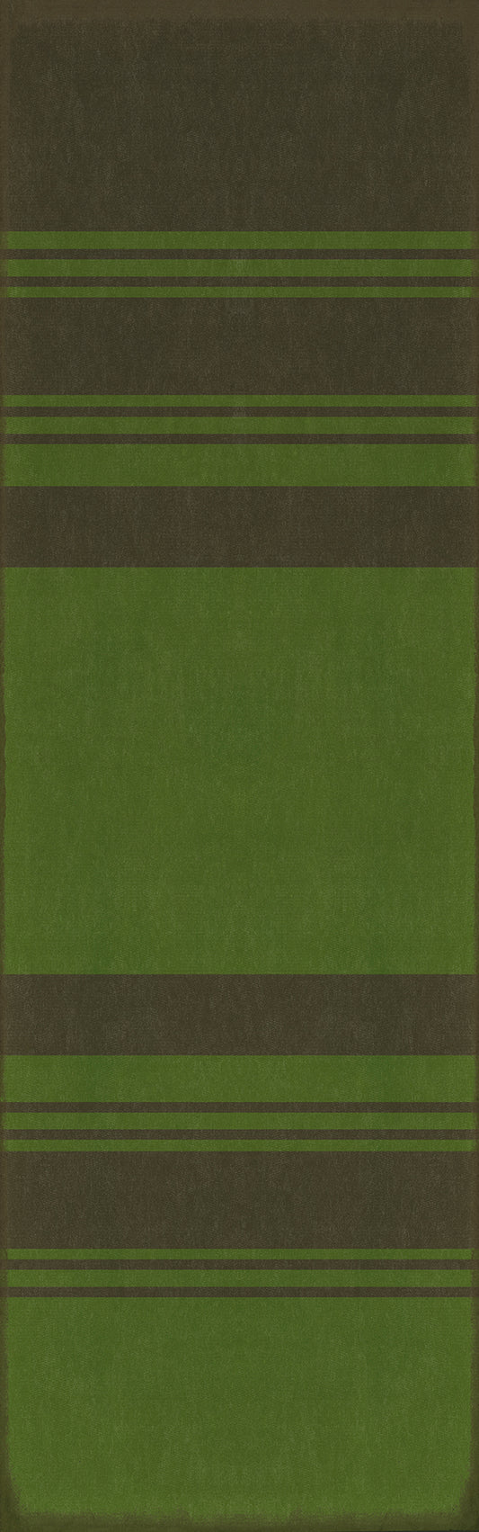 Pattern 50 Organic Stripes Black and Green 36x115 Vintage Vinyl Floorcloth