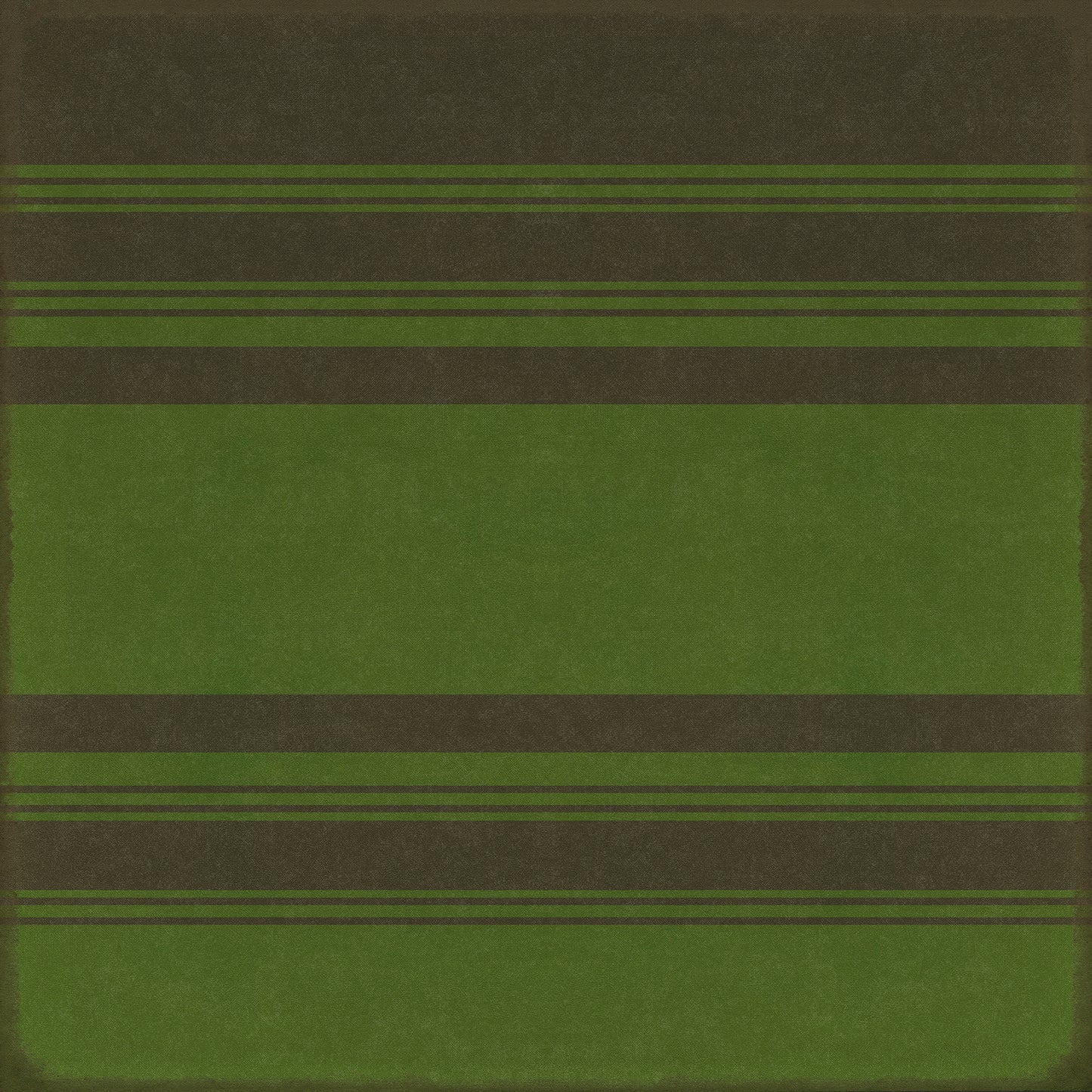 Pattern 50 Organic Stripes Black and Green 60x60 Vintage Vinyl Floorcloth