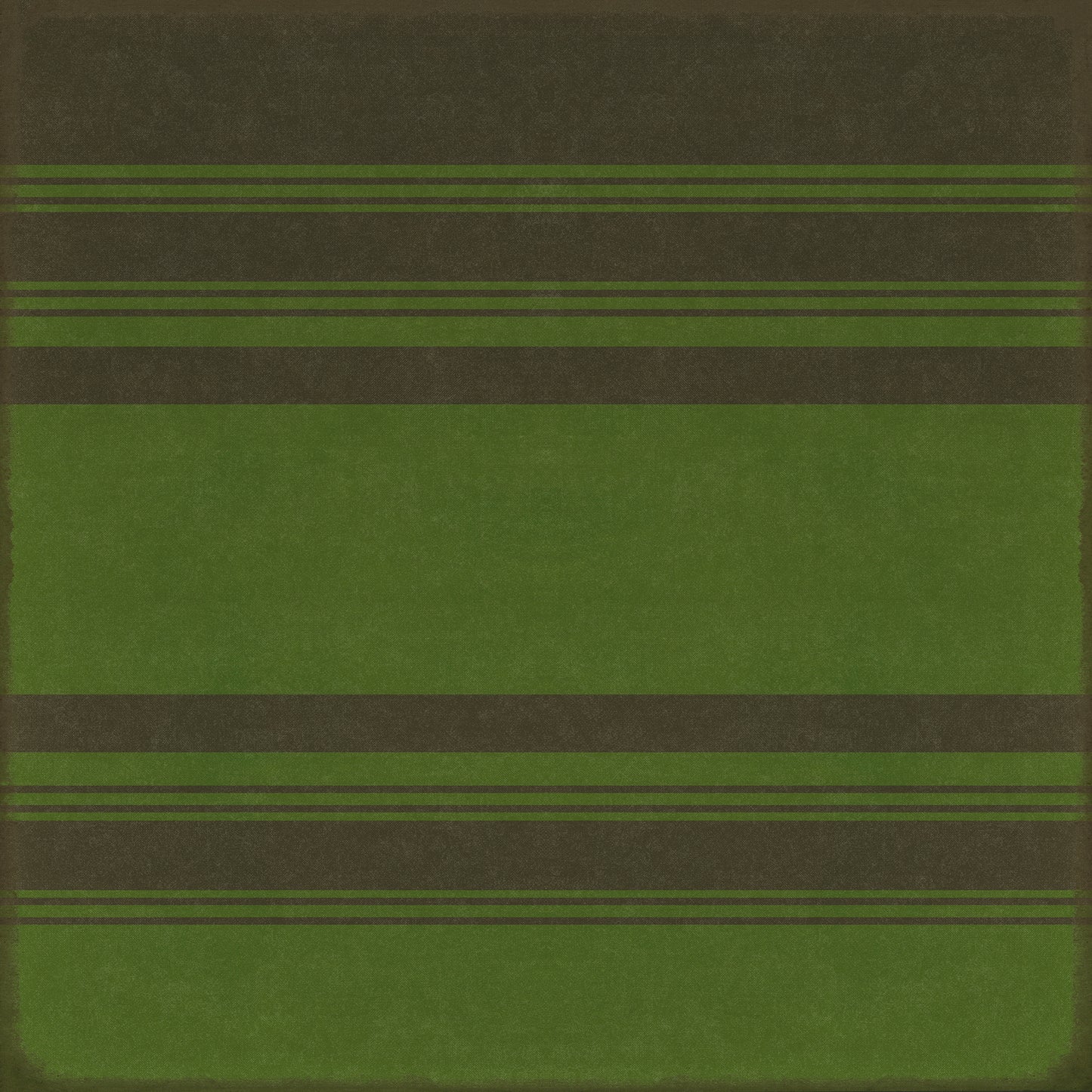 Pattern 50 Organic Stripes Black and Green 96x96 Vintage Vinyl Floorcloth
