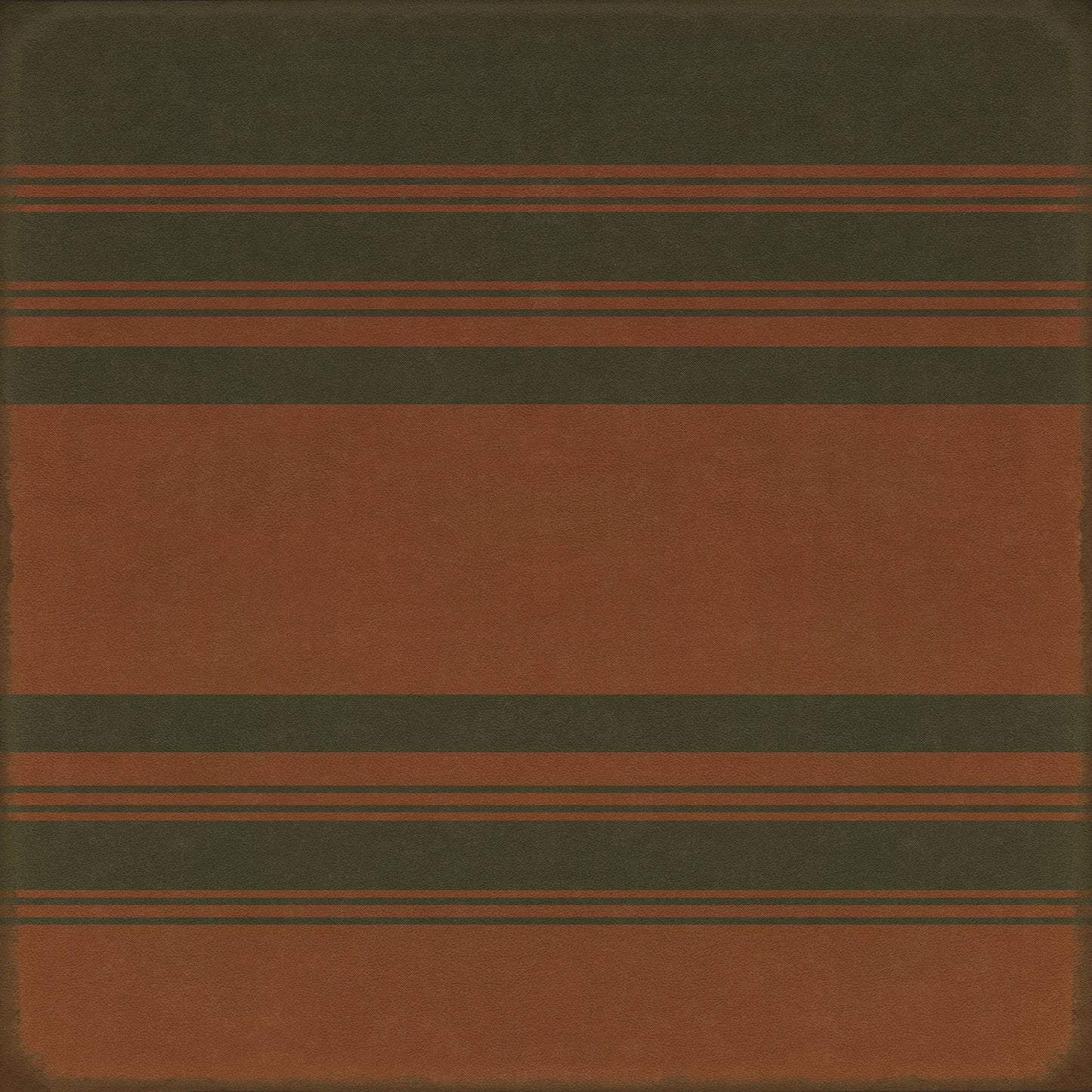 Pattern 50 Organic Stripes Black and Red 36x36 Vintage Vinyl Floorcloth