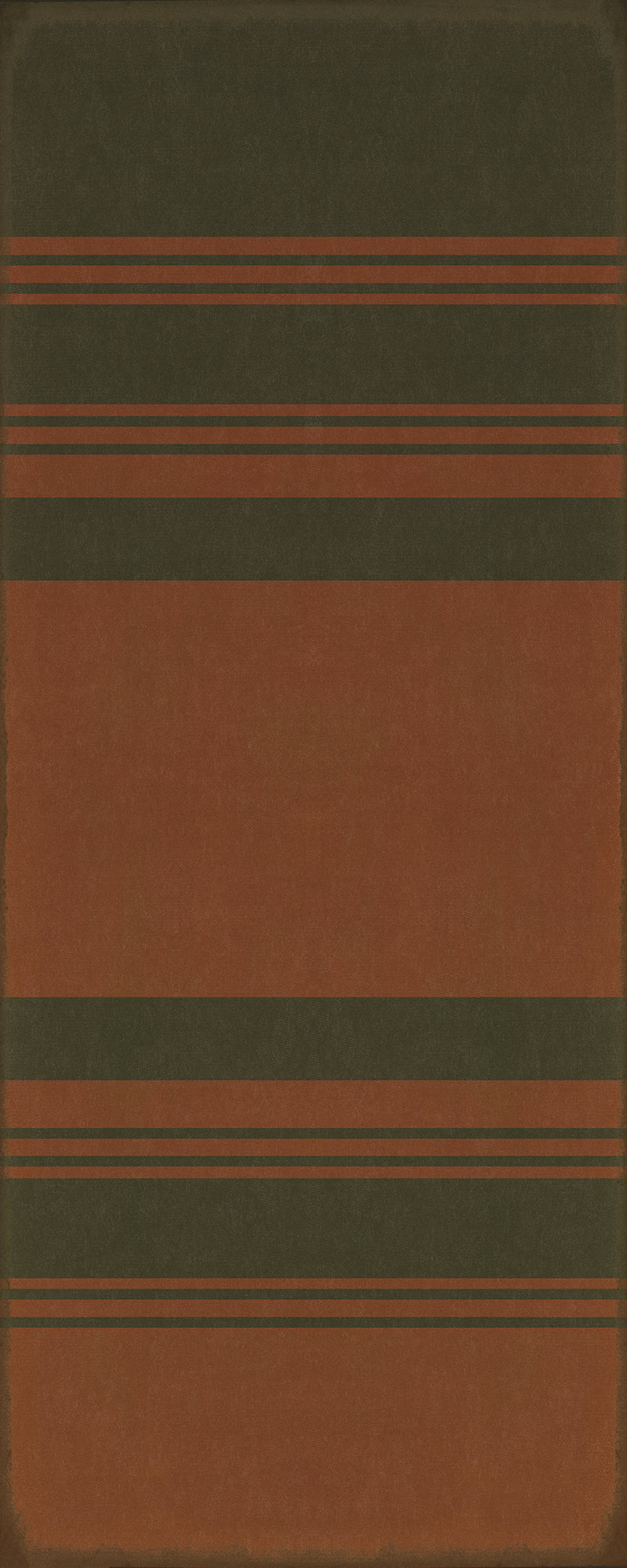 Pattern 50 Organic Stripes Black and Red 36x90 Vintage Vinyl Floorcloth