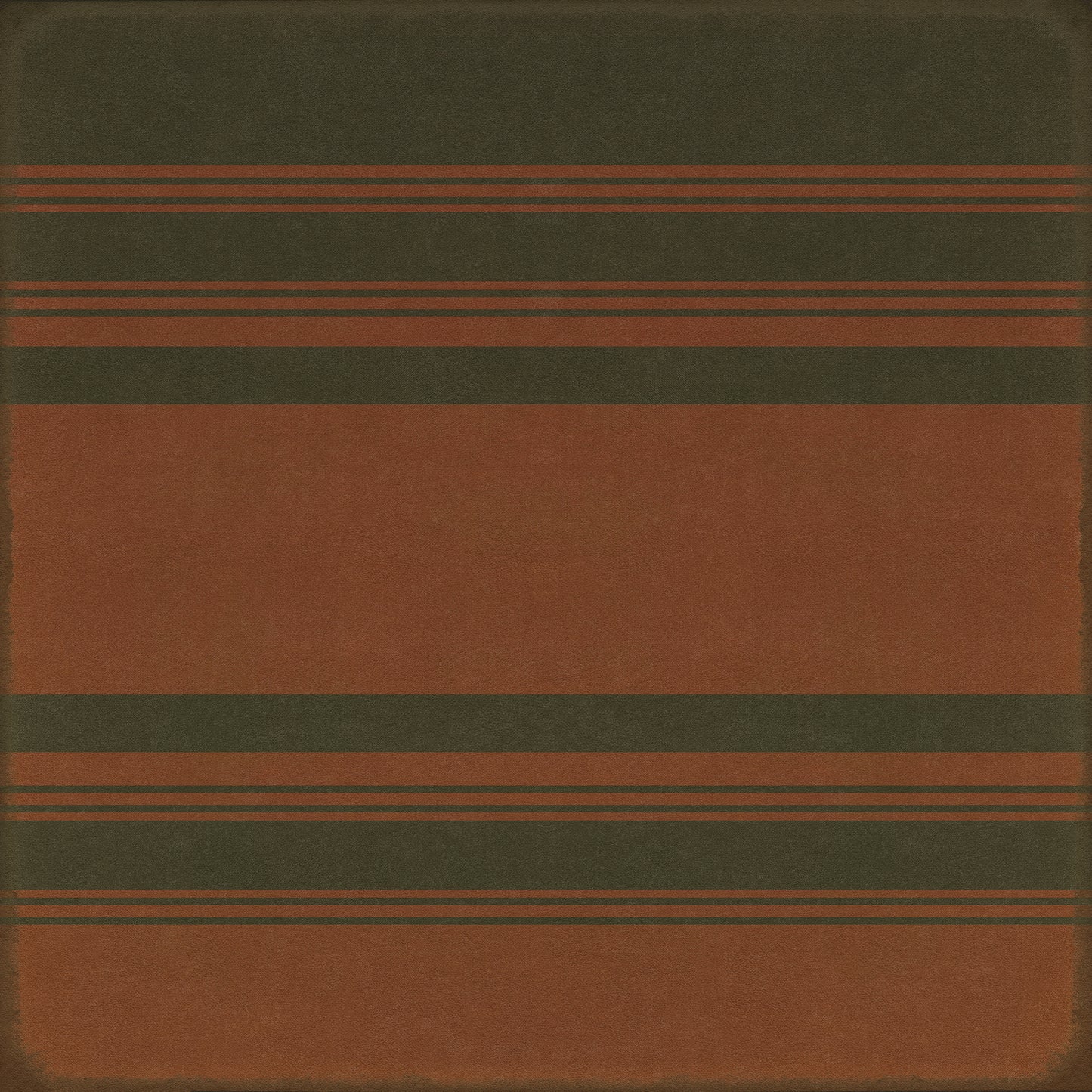Pattern 50 Organic Stripes Black and Red 48x48 Vintage Vinyl Floorcloth