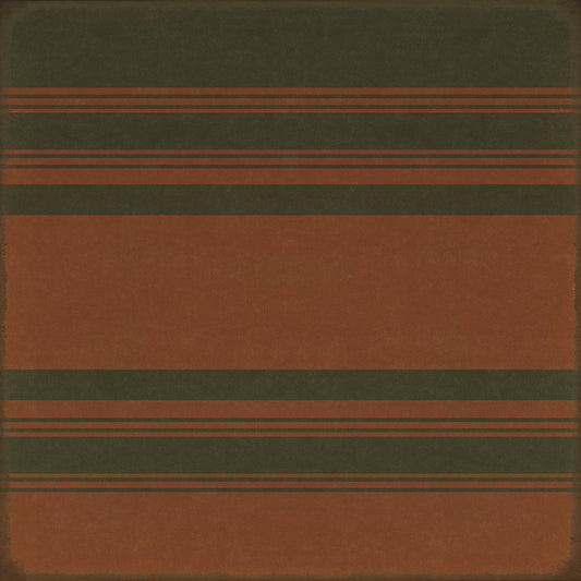 Pattern 50 Organic Stripes Black and Red 72x72 Vintage Vinyl Floorcloth