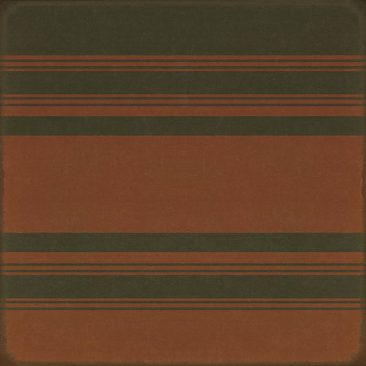 Pattern 50 Organic Stripes Black and Red 96x96 Vintage Vinyl Floorcloth