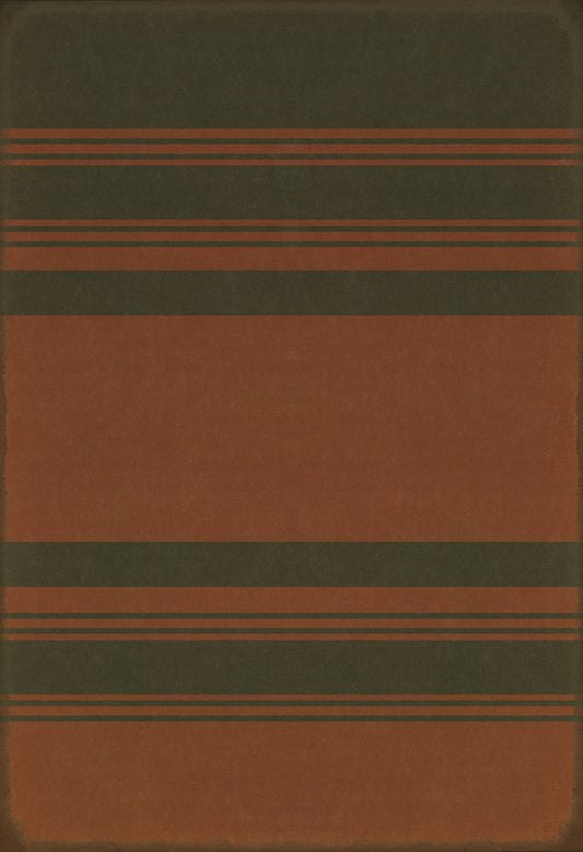 Pattern 50 Organic Stripes Black and Red 96x140 Vintage Vinyl Floorcloth