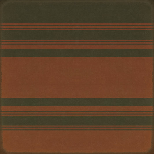 Pattern 50 Organic Stripes Black and Red 120x120 Vintage Vinyl Floorcloth
