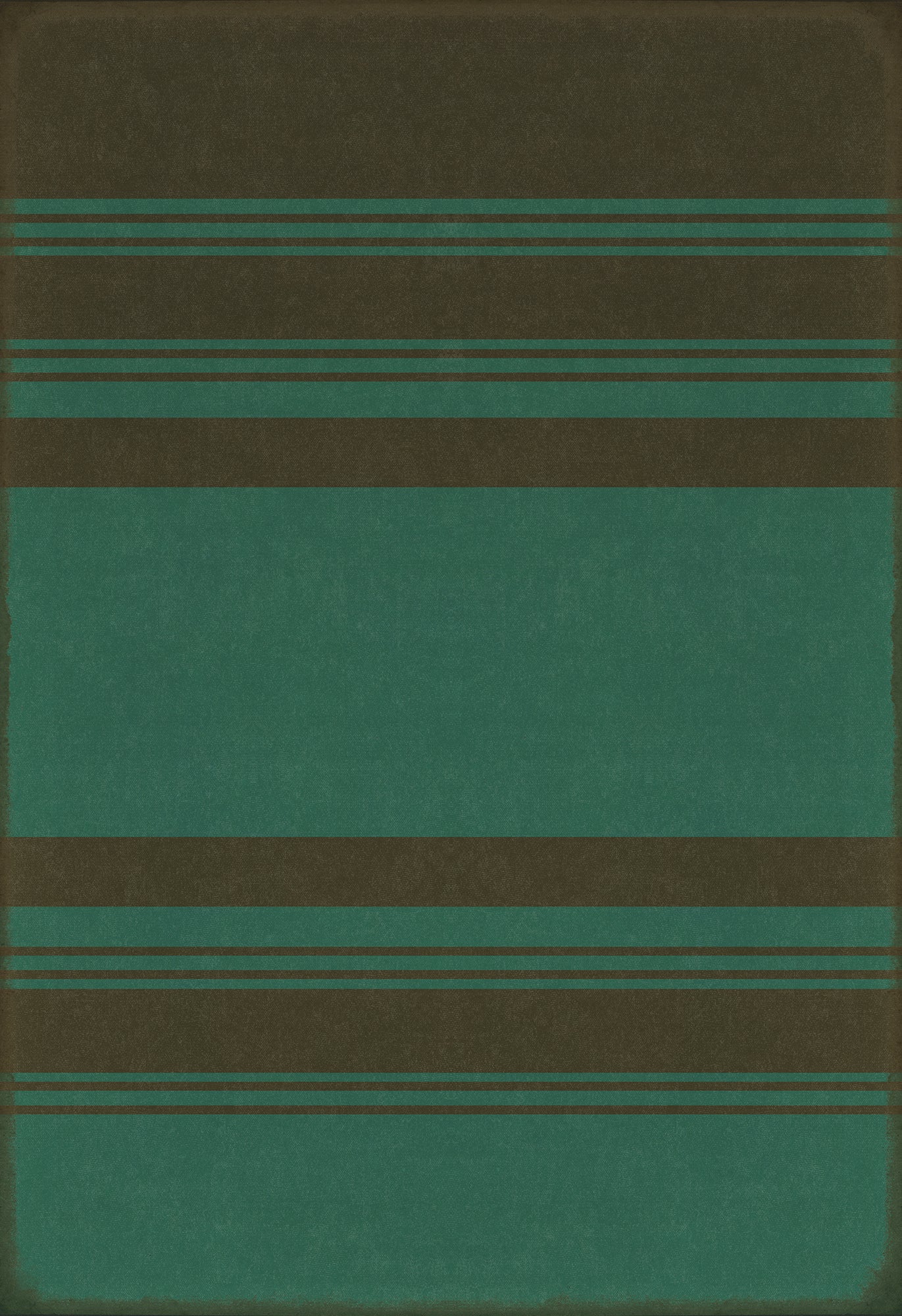 Pattern 50 Organic Stripes Black and Teal 96x140 Vintage Vinyl Floorcloth