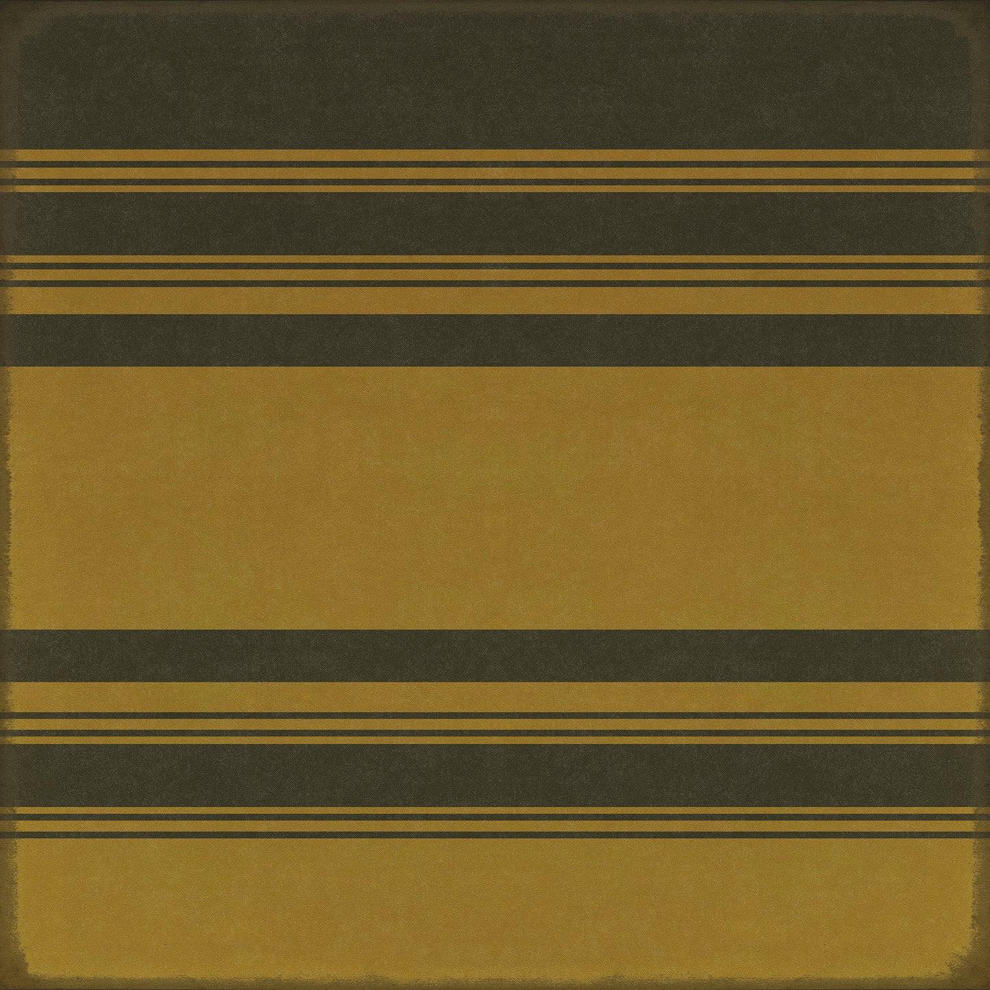Pattern 50 Organic Stripes Black and Yellow 60x60 Vintage Vinyl Floorcloth
