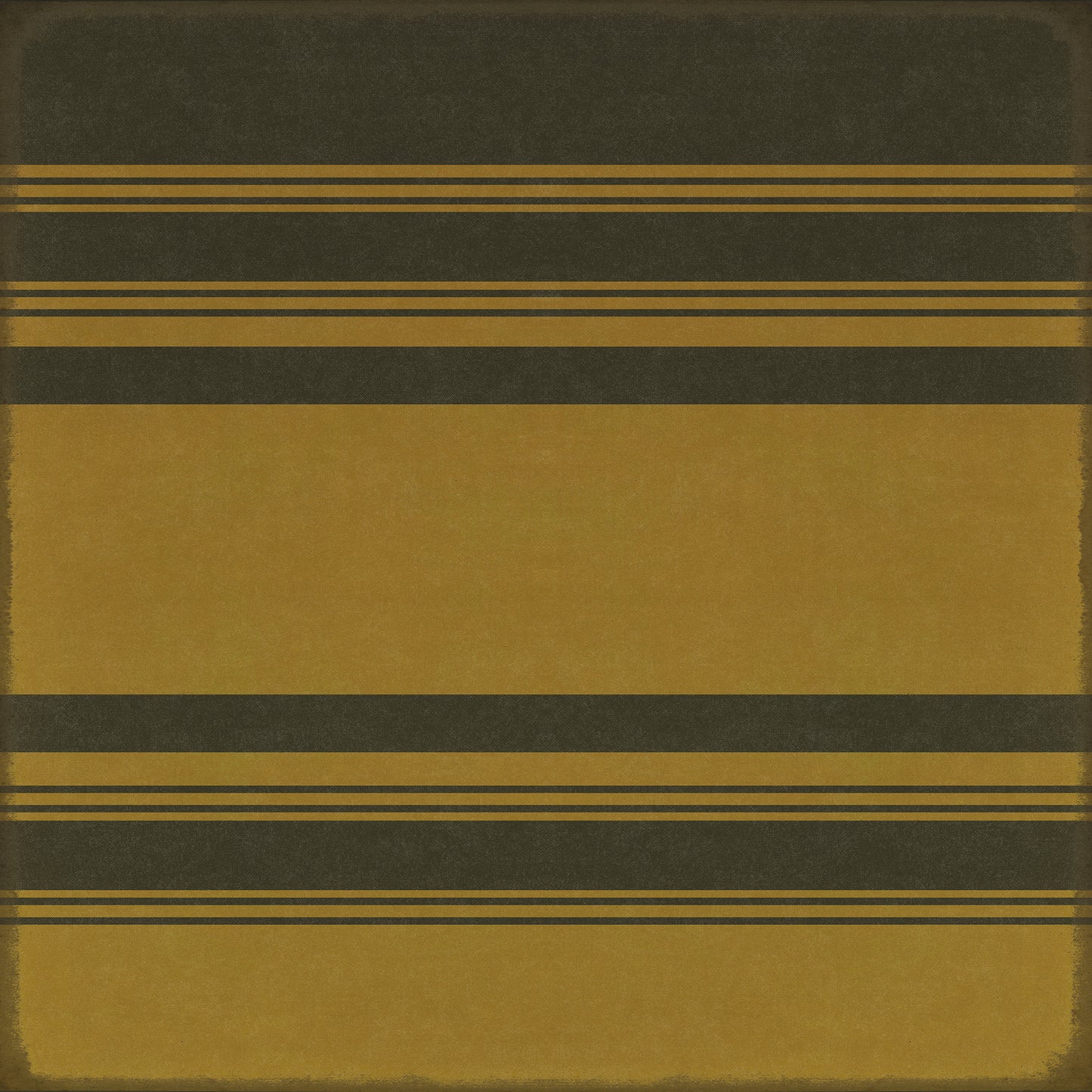 Pattern 50 Organic Stripes Black and Yellow 120x120 Vintage Vinyl Floorcloth