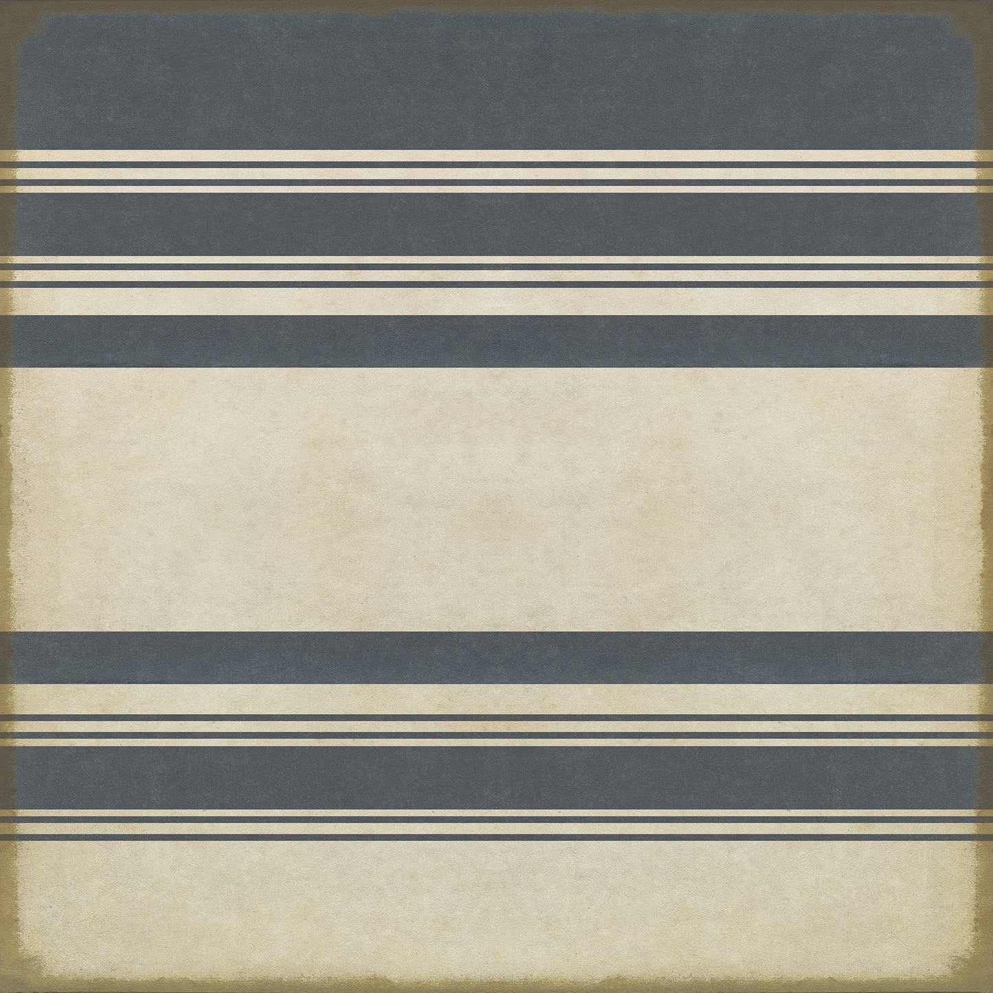 Pattern 50 Organic Stripes Blue and White 48x48 Vintage Vinyl Floorcloth