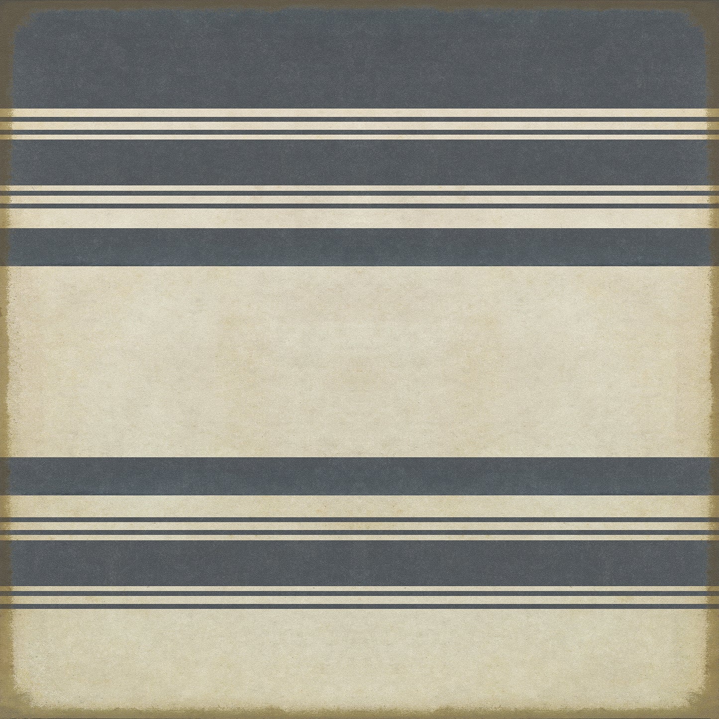 Pattern 50 Organic Stripes Blue and White 60x60 Vintage Vinyl Floorcloth
