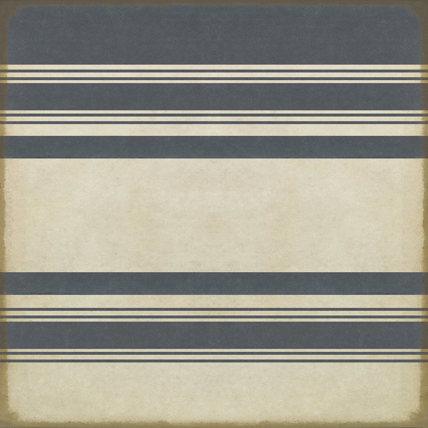 Pattern 50 Organic Stripes Blue and White 72x72 Vintage Vinyl Floorcloth