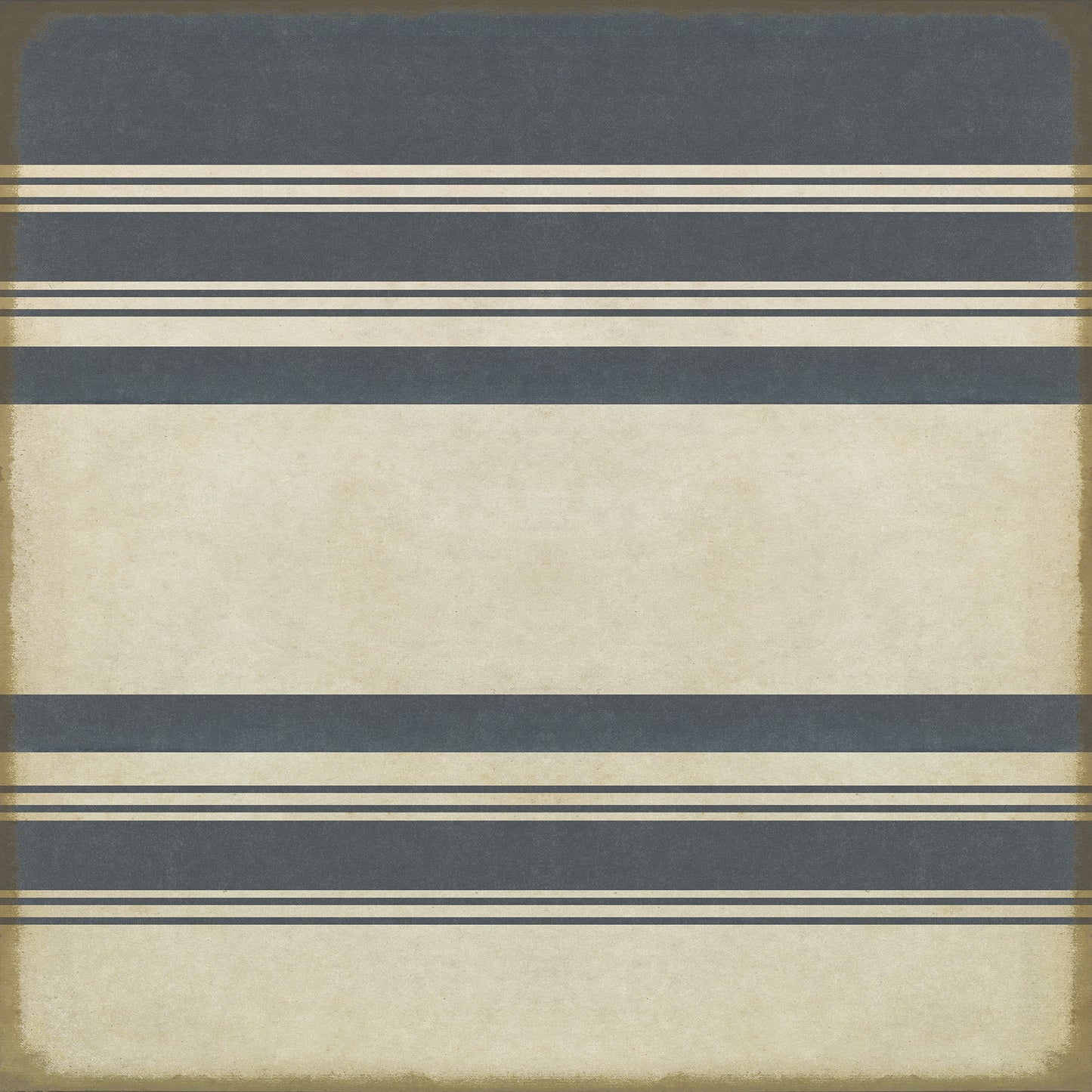 Pattern 50 Organic Stripes Blue and White 96x96 Vintage Vinyl Floorcloth