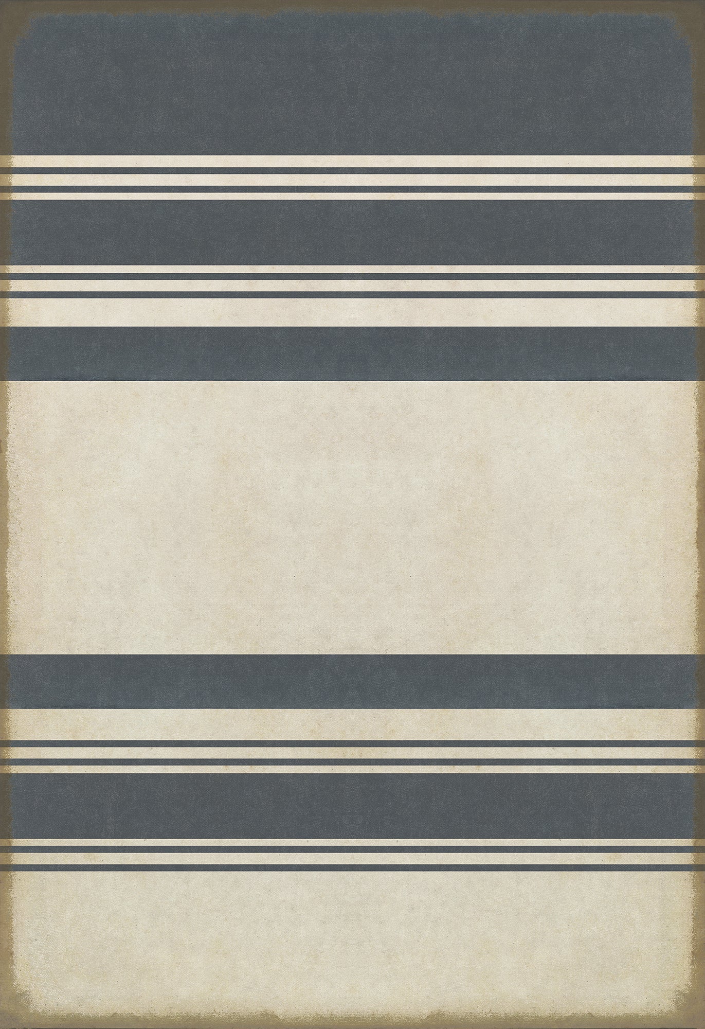 Pattern 50 Organic Stripes Blue and White 96x140 Vintage Vinyl Floorcloth