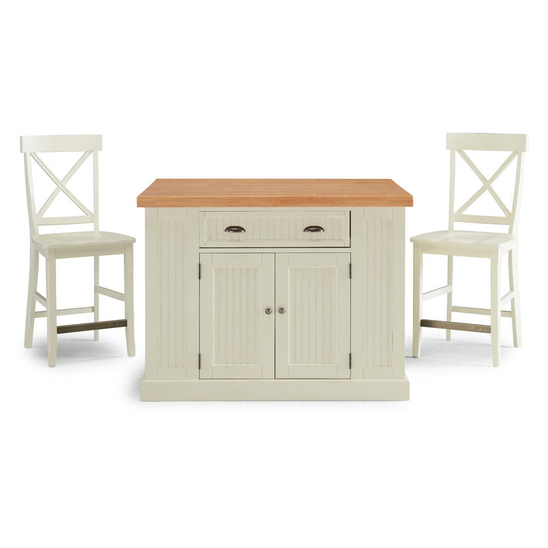Hartford 3 Piece Kitchen Island Set by homestyles, Off-White