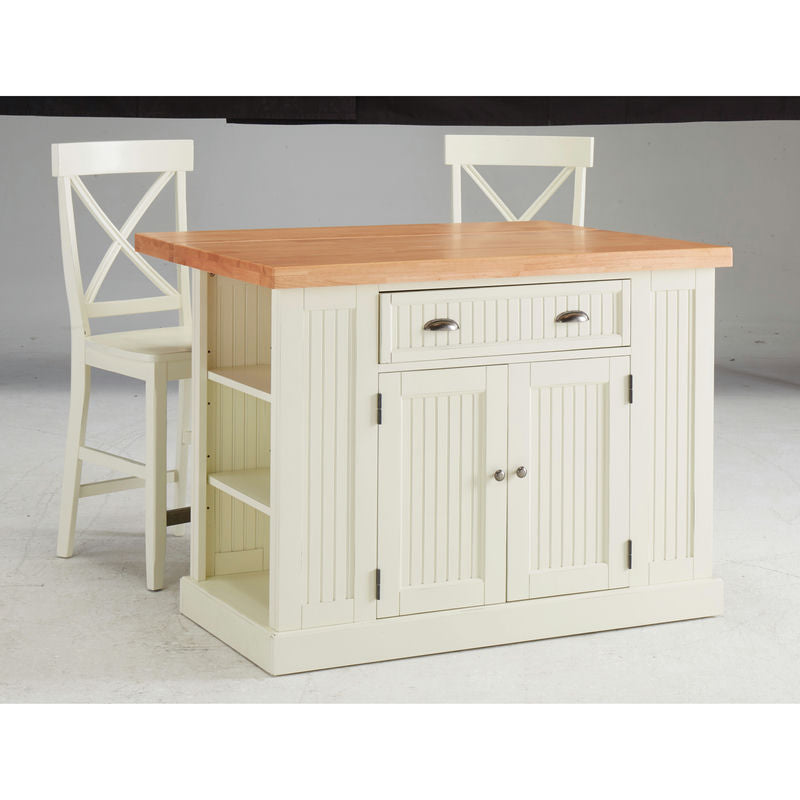Hartford 3 Piece Kitchen Island Set by homestyles, Off-White