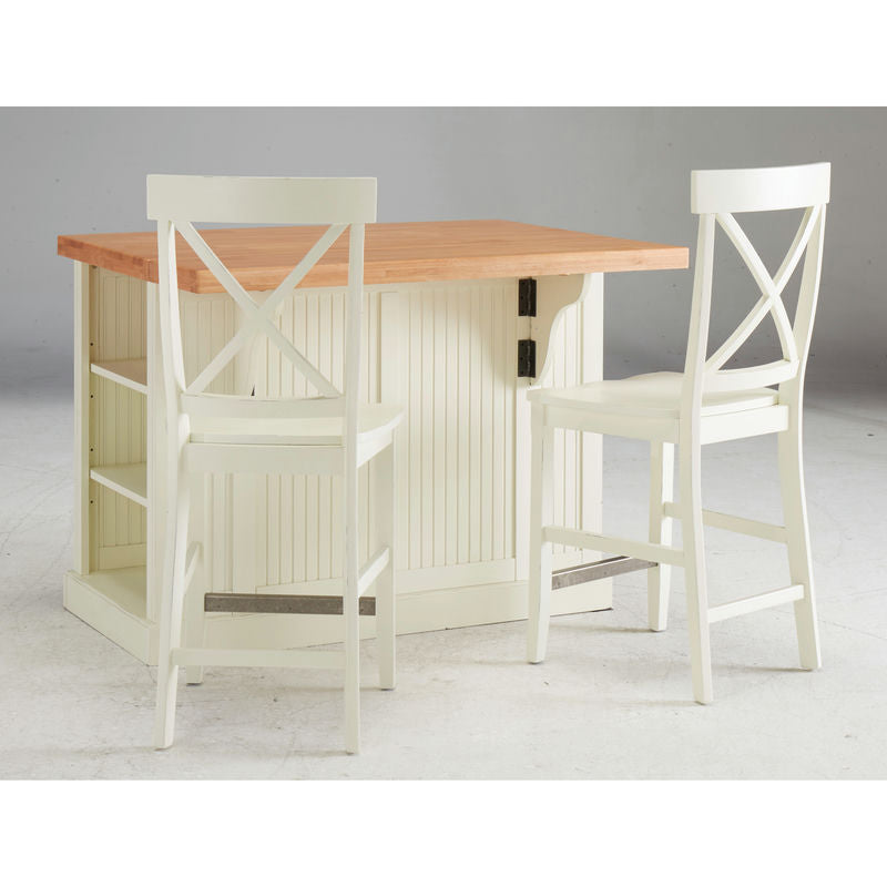 Hartford 3 Piece Kitchen Island Set by homestyles, Off-White