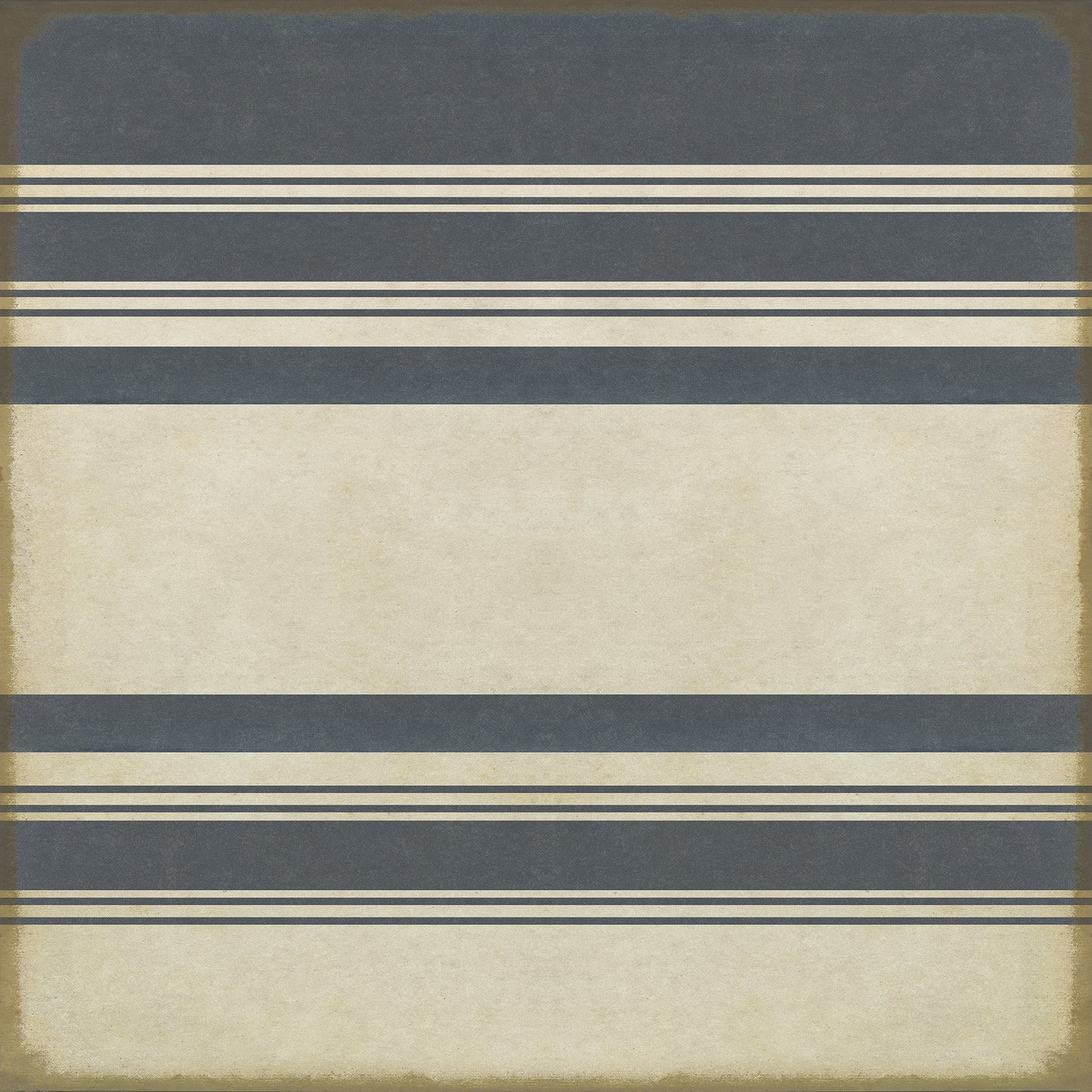 Pattern 50 Organic Stripes Blue and White 120x120 Vintage Vinyl Floorcloth